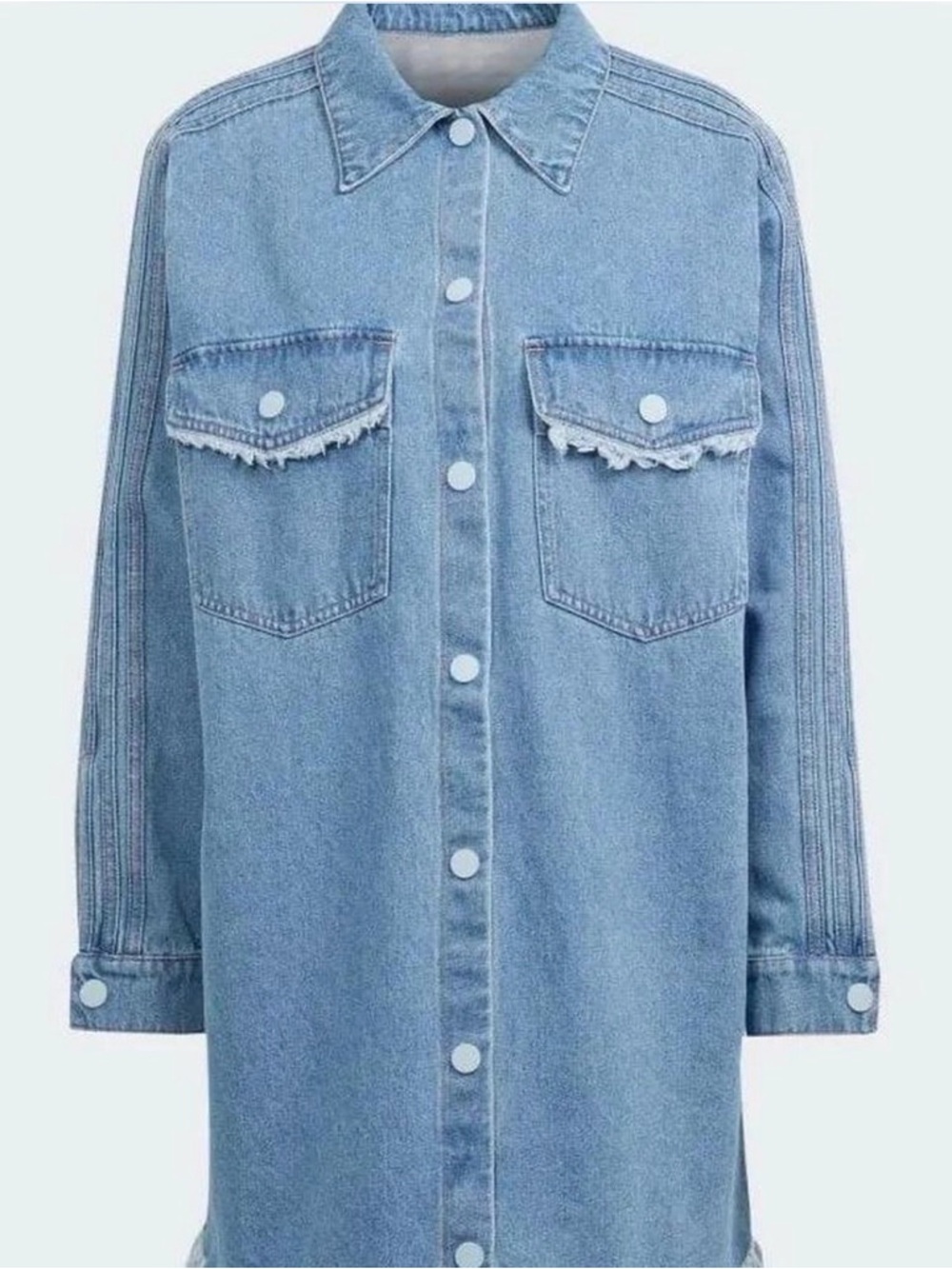 adidas Light Blue Denim Shirt Dress